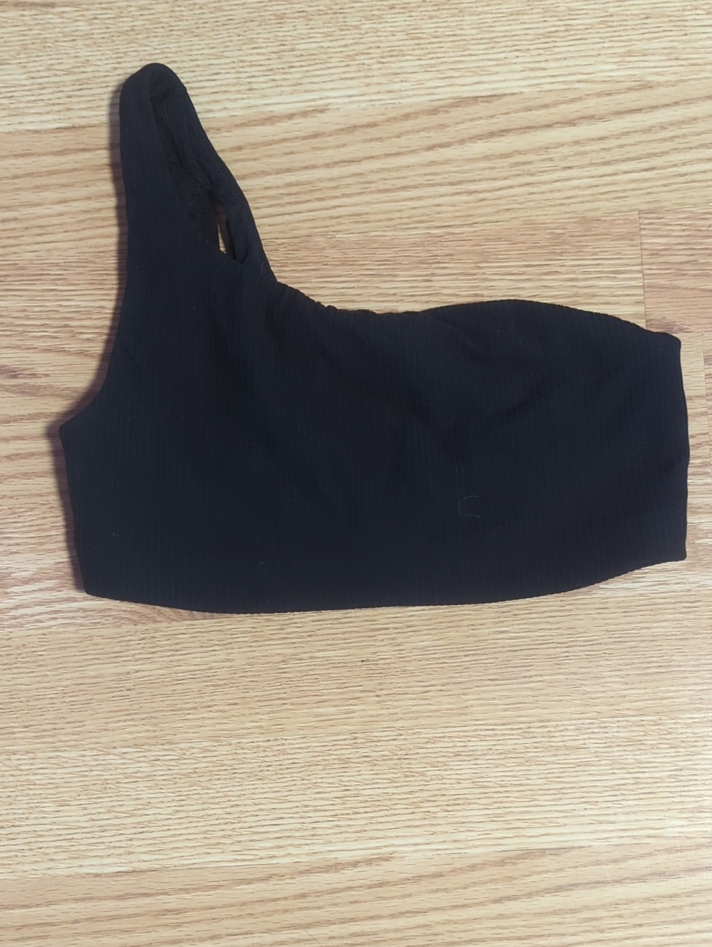 Lululemon One-Shoulder Black Ribbed Crop Top